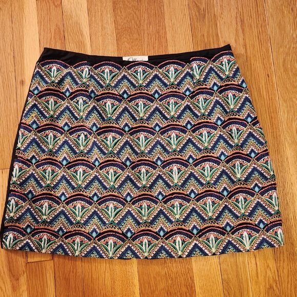 Anthropologie Ollari New York Beaded & Embroidered Skirt, Boho, Unique, Sz L - Picture 4 of 11